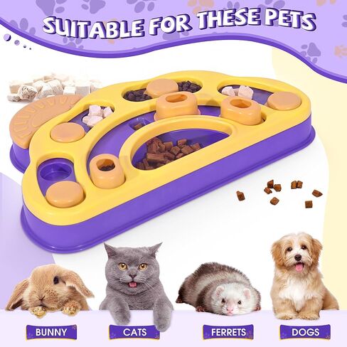 Interactive Pet Treat Puzzle Game Rabbit Toys,Ferrets Toys, Slow Feeder Function Benefit for Digestion, Keep Pet's Mind Active and Alert, Purple in Saudi Arabia