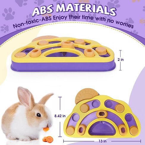 Interactive Pet Treat Puzzle Game Rabbit Toys,Ferrets Toys, Slow Feeder Function Benefit for Digestion, Keep Pet's Mind Active and Alert, Purple in Saudi Arabia