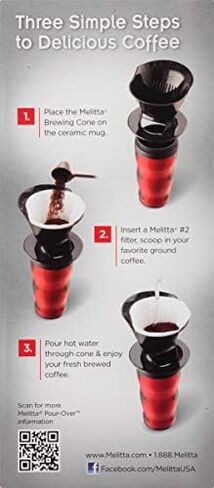 Melitta Cone Pour-Over Coffee Brewer and Ready Set Joe Mug, Black in Saudi Arabia