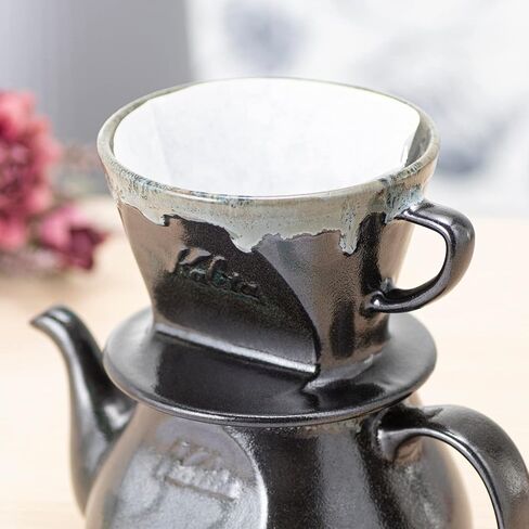 カリタ(Kalita) Karita Coffee Dripper Ceramic Black 2 to 4 People Hasami Ware SG 102 Dripper Drip Equipment Coffee House Cafe Outdoor Camping in Saudi Arabia