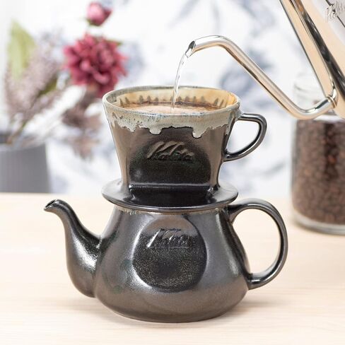 カリタ(Kalita) Karita Coffee Dripper Ceramic Black 2 to 4 People Hasami Ware SG 102 Dripper Drip Equipment Coffee House Cafe Outdoor Camping in Saudi Arabia