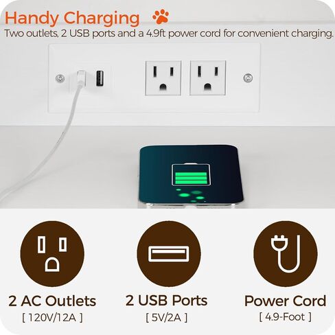 حاوية صندوق فضلات القطط مع رفين للتخزين، أثاث صندوق فضلات القطط المخفي بارتفاع 46.5 بوصة مع محطة شحن، خزانة حمام خشبية للقطط مع خدوش، بيت داخلي للقطط، أبيض CWWT89E01N1 in Kuwait