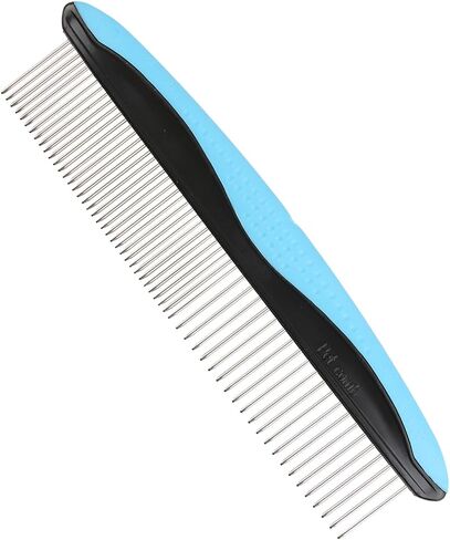Dog Grooming Comb, Metal Dematting Pet Combs, Detangler For Matted Hair Removes Tangles Matts Premium Anti-Slip Comfort Grip Ergonomic Handle for Poodles Goldendoodles Doodles Long Haired Dogs in Saudi Arabia