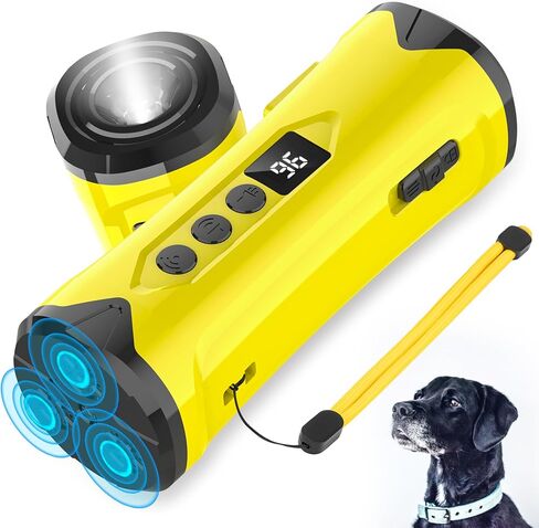 Dog Bark Deterrent Devices, Professional Anti Barking Training & Behavior Aid Ultrasonic Tool - w/ 3X Sonic Emitters 50ft Range, Ultra-Bright LED Flashlight | Alternative to Painful Dog Shock Collar in Saudi Arabia