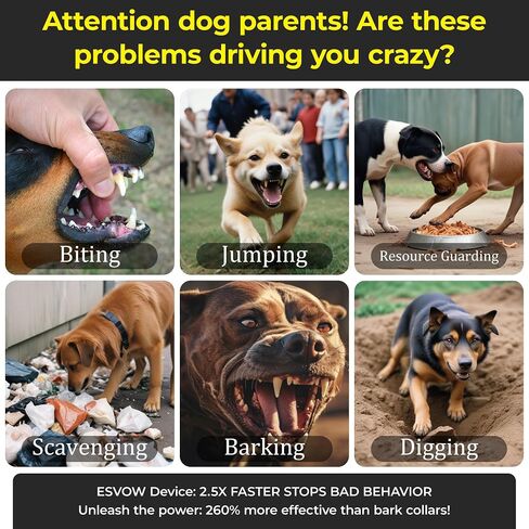 Dog Bark Deterrent Devices, Professional Anti Barking Training & Behavior Aid Ultrasonic Tool - w/ 3X Sonic Emitters 50ft Range, Ultra-Bright LED Flashlight | Alternative to Painful Dog Shock Collar in Saudi Arabia