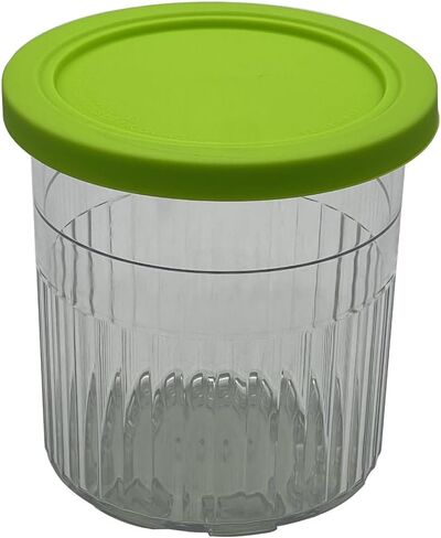 joystar Ice Creami Deluxe Pints 2 Pack, Compatible with Ninja NC500 NC501 Series Creami Deluxe Ice Cream Makers, Genuine Ninja Pint, Color Lids (24oz pints NC500, Green/pink) in Saudi Arabia
