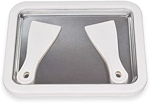 High End Ice Cream Roller Maker Plate Anti Griddle Pan with 2 Spatulas for Fun and Fast Homemade Rolled Cream, Frozen Yogurt, Gelato, Sorbet Easy Instant DIY Stainless Steel in Saudi Arabia