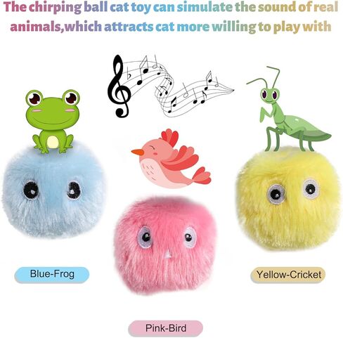 NVTED Cat Toy Ball, Interactive Barking Cats Playing with Toy Balls, Upgrade Kitten Plush Ball, Built-in Catnip, Interactive Cat Kicker Toys for Indoor, 3 Pack (Plush Ball) in Kuwait