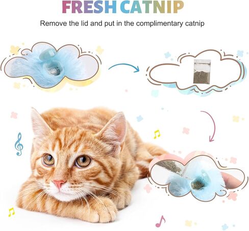 NVTED Cat Toy Ball, Interactive Barking Cats Playing with Toy Balls, Upgrade Kitten Plush Ball, Built-in Catnip, Interactive Cat Kicker Toys for Indoor, 3 Pack (Plush Ball) in Kuwait