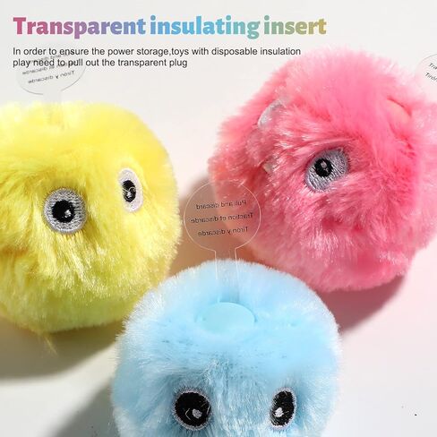 NVTED Cat Toy Ball, Interactive Barking Cats Playing with Toy Balls, Upgrade Kitten Plush Ball, Built-in Catnip, Interactive Cat Kicker Toys for Indoor, 3 Pack (Plush Ball) in Kuwait