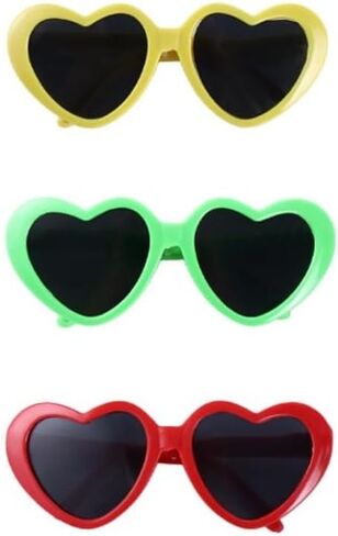 3Pcs Cute Pet Dog Cat Heart Shape Sunglasses, Cute Funny Cosplay Dolls Costume Pet Photo Props for Small Dogs Cat Accessories in Saudi Arabia