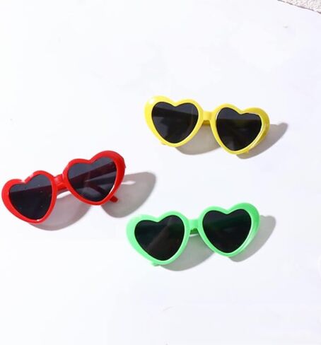 3Pcs Cute Pet Dog Cat Heart Shape Sunglasses, Cute Funny Cosplay Dolls Costume Pet Photo Props for Small Dogs Cat Accessories in Saudi Arabia