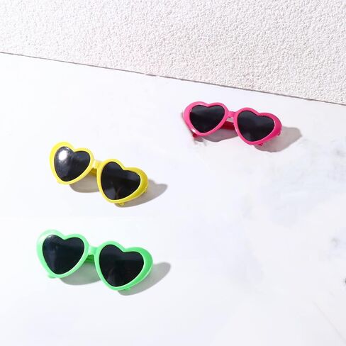 3Pcs Cute Pet Dog Cat Heart Shape Sunglasses, Cute Funny Cosplay Dolls Costume Pet Photo Props for Small Dogs Cat Accessories in Saudi Arabia