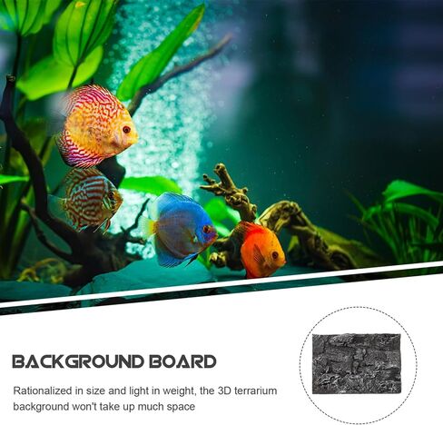Kisangel Terrarium Background 3D Reptile Tank Background Snake Habitat Rock Wall Backdrop Decor,Dark Grey in Kuwait