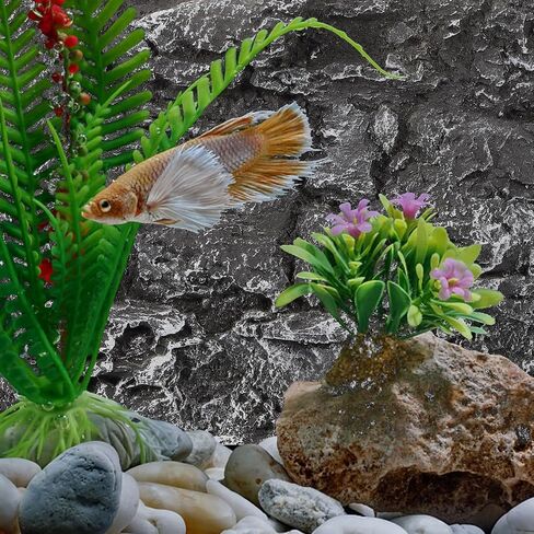 Kisangel Terrarium Background 3D Reptile Tank Background Snake Habitat Rock Wall Backdrop Decor,Dark Grey in Kuwait