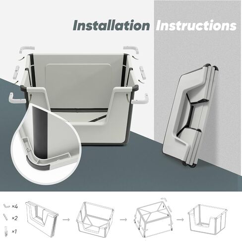 Large Travel Cat Litter Box with High Sides and Scoop, Portable Litter Box for Cats,Sturdy Foldable Travel Litter Box with Open Top, No Leakage Easy to Clean Kitten Litter Box in Saudi Arabia