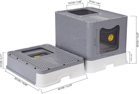Cat Litter Box - Enclosed Kitty Litter Box with Lid, Large, Sifting, Hidden, and High-Sided Litterbox for Cats & Kittens and Pet Hair Remover in Saudi Arabia