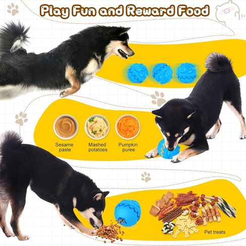 كرات الكلب غير القابلة للتدمير علاج الاستغناء عن ألعاب الكلب للمضغ العدوانية السلالة المتوسطة الكبيرة، كرات لعب مضغ الكلب للمضغ العدوانية، كرة علاج تفاعلية للكلاب لتوزيع الطعام ألعاب الكلب in Kuwait