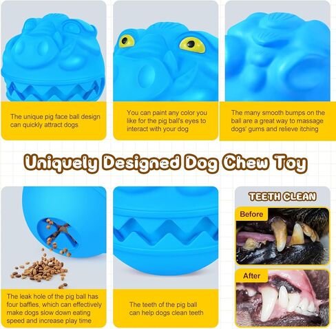 كرات الكلب غير القابلة للتدمير علاج الاستغناء عن ألعاب الكلب للمضغ العدوانية السلالة المتوسطة الكبيرة، كرات لعب مضغ الكلب للمضغ العدوانية، كرة علاج تفاعلية للكلاب لتوزيع الطعام ألعاب الكلب in Kuwait