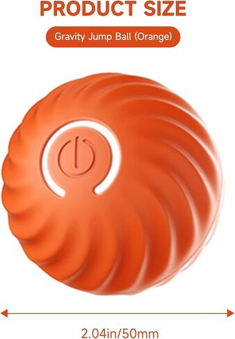 Interactive Dog Toy Ball - Automatic Rolling Ball for Dogs, Rechargeable Teasing Dog Ball Playmate - Safe, Easy to Clean,Pet Toy to Combat Boredom (Orange, Blue Replacement Case) in Saudi Arabia