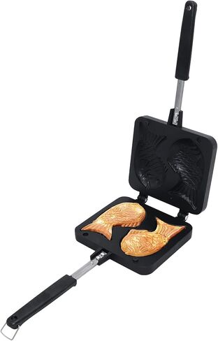 Taiyaki اليابانية على شكل سمكة فطيرة مقلاة مزدوجة، صانع Taiyaki الحديد على شكل سمكة فطيرة مقلاة مزدوجة للمنزل لتقوم بها بنفسك الطبخ حفلة الحلوى in Kuwait