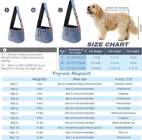 Dog Sling Carrier, Thick Padded Cat Carrier for Small Dogs Hands Free Large Interior Puppy Pet Sling Carriers with Breathable Mesh, Drawstring for Outdoor Travel, Supermarkt Bag in Saudi Arabia