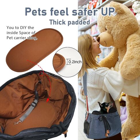 Dog Sling Carrier, Thick Padded Cat Carrier for Small Dogs Hands Free Large Interior Puppy Pet Sling Carriers with Breathable Mesh, Drawstring for Outdoor Travel, Supermarkt Bag in Saudi Arabia