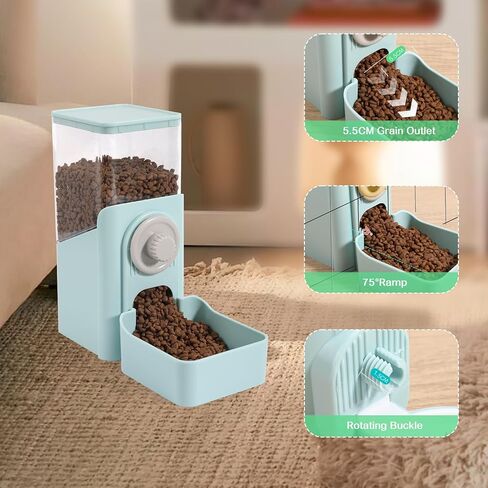 موزع طعام الحيوانات الأليفة الأوتوماتيكي المعلق، موزع تغذية القنفذ على شكل أرنب الجاذبية التلقائي، وعاء طعام للكلاب والقطط لتعليق القفص (أرجواني) in Kuwait