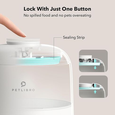 جهاز تغذية تلقائي للقطط سعة 2 لتر من PETLIBRO، جهاز تغذية تلقائي للقطط يعمل بالبطارية مع التحكم في 1-6 وجبات، وموزع طعام القطط الأوتوماتيكي بالهواء in Saudi Arabia