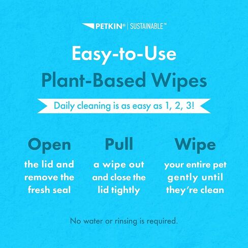 مناديل بيتكين النباتية، 200 منديل - مناديل مبللة للحيوانات الأليفة ذات أساس حيوي ومستدامة وكبيرة وسميكة للكلاب والقطط - للوجه والأقدام والأذنين ومنطقة الجسم والعين - تنظف وترطب البشرة بوعي - لافندر in Kuwait