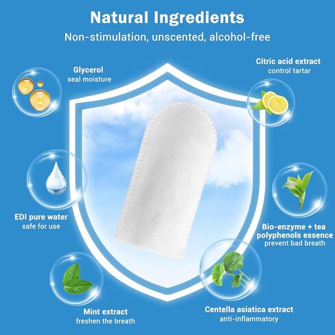 مناديل تنظيف أسنان الحيوانات الأليفة من أفونت للكلاب والقطط، 50 قطعة من مناديل أصابع الأسنان تقلل من البلاك والجير، ومعطر أنفاس الكلاب والعناية باللثة - مقاس M in Kuwait