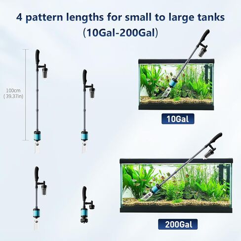 يعيش مكنسة حصى 12 فولت لحوض السمك، [محرك تردد متغير مطور] مضخة سيفون متعددة الاستخدامات 6 في 1 لخزان الأسماك، طقم تنظيف خزان الأسماك، مكنسة كهربائية لحوض السمك، 729 جيجا في الساعة 3000 لتر/ساعة مبدل مياه in Kuwait