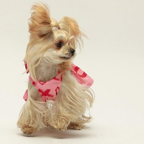 فستان Fitwarm XOXO للكلاب، ملابس للكلاب للفتيات الصغيرات، ملابس للقطط الأليفة، 100% قطن مسامي، وردي، أحمر، مقاس XS in Kuwait