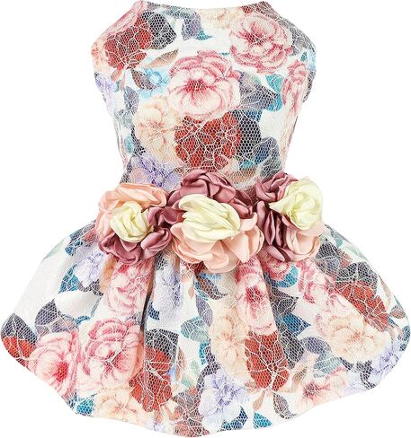 فستان Fitwarm XOXO للكلاب، ملابس للكلاب للفتيات الصغيرات، ملابس للقطط الأليفة، 100% قطن مسامي، وردي، أحمر، مقاس XS in Kuwait