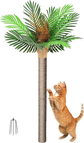4ft Outdoor Weatherproof Artificial Palm Tree with Natural Sisal Scratching Posts for Cats in Kuwait