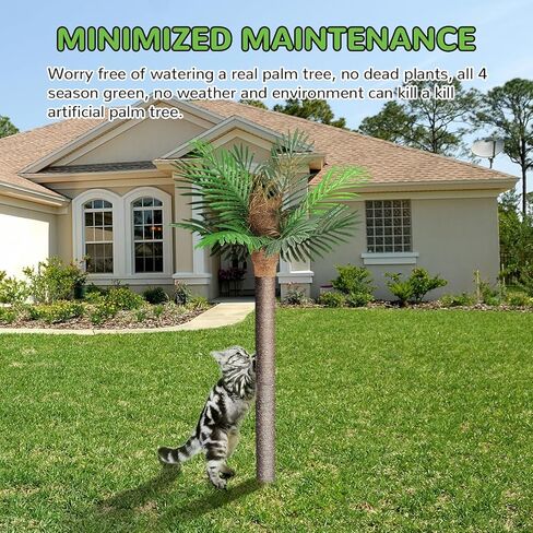 4ft Outdoor Weatherproof Artificial Palm Tree with Natural Sisal Scratching Posts for Cats in Kuwait