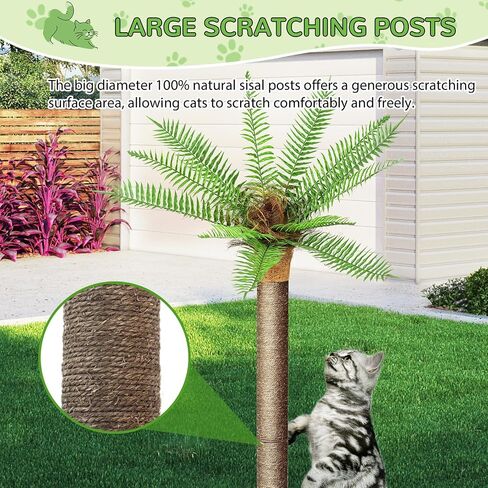 4ft Outdoor Weatherproof Artificial Palm Tree with Natural Sisal Scratching Posts for Cats in Saudi Arabia