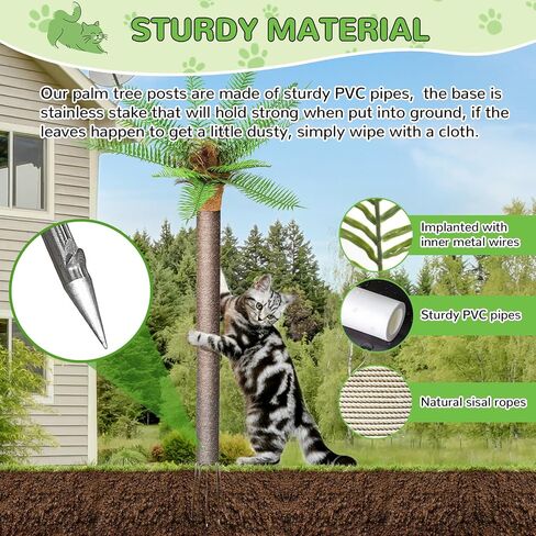 4ft Outdoor Weatherproof Artificial Palm Tree with Natural Sisal Scratching Posts for Cats in Saudi Arabia
