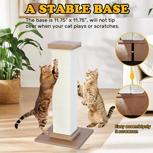 27IN Cat Scratching Post, Nature Sisal Cat Scratch Post for Indoor Cats in Kuwait
