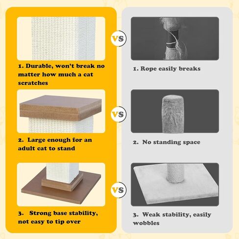 27IN Cat Scratching Post, Nature Sisal Cat Scratch Post for Indoor Cats in Kuwait
