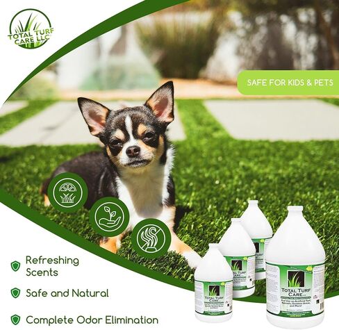 Total Turf Care Outdoor Odor Eliminator - 1 Gallon Concentrate - Professional Grade Pet Odor Remover for Artificial Grass, Rock, Concrete - Eco-Friendly, Safe for Pets - Lemon Scent in Saudi Arabia