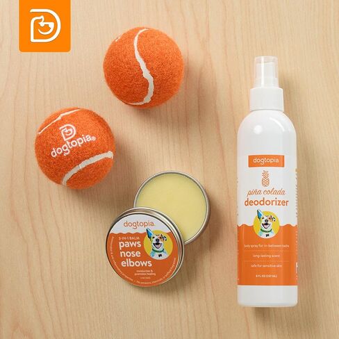 3-in-1 Paw Balm & Deodorizer Spray - Between Baths Bundle for Pets | Moisturizing Balm for Cracked Skin (2oz) & Long-Lasting Piña Colada Odor Eliminator (8oz) for Dogs & Cats in Kuwait