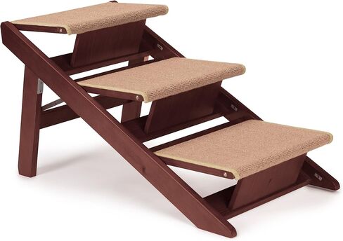 Pine Frame Dog RampSteps, 3 Step,Brown in Saudi Arabia