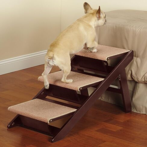 Pine Frame Dog RampSteps, 3 Step,Brown in Saudi Arabia