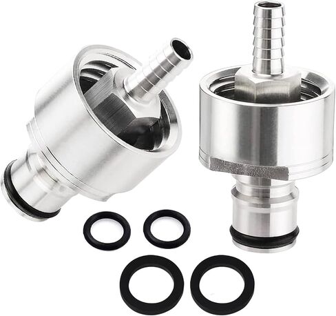 Stainless Steel Carbonation Cap, Ball Lock Keg Post 5/16'' Beer Line Nipple Barb & CO2 Coupling for Soda Drink, PET Bottles Counter Pressure Bottle Filling Cap with Gasket &O-Rings in Kuwait