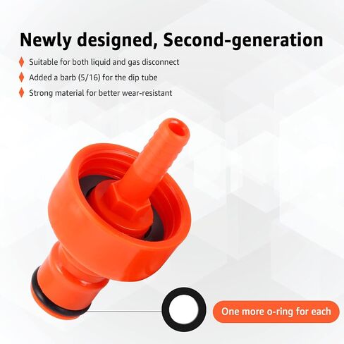 3 Pack Carbonation Cap Forced Carbonation with PET Bottle 5/16 Barb CO2 Coupling to Carbonate Soda Beer Water PET Bottle Filling Carbonation Cap with No Fall Off Flat Gasket & Thick O-ring in Kuwait