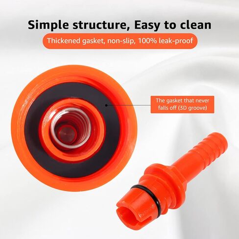 3 Pack Carbonation Cap Forced Carbonation with PET Bottle 5/16 Barb CO2 Coupling to Carbonate Soda Beer Water PET Bottle Filling Carbonation Cap with No Fall Off Flat Gasket & Thick O-ring in Kuwait