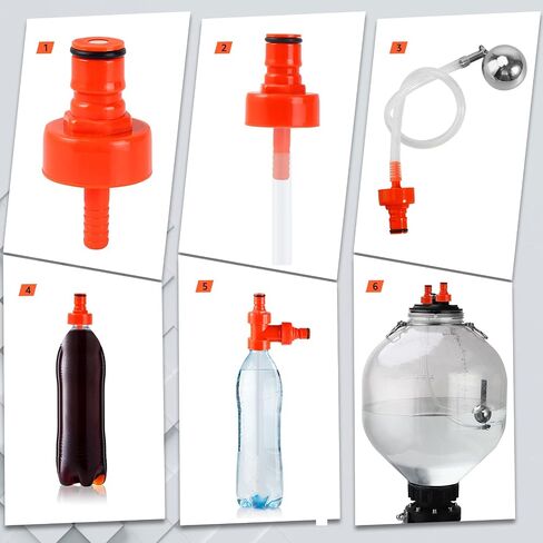 3 Pack Carbonation Cap Forced Carbonation with PET Bottle 5/16 Barb CO2 Coupling to Carbonate Soda Beer Water PET Bottle Filling Carbonation Cap with No Fall Off Flat Gasket & Thick O-ring in Kuwait