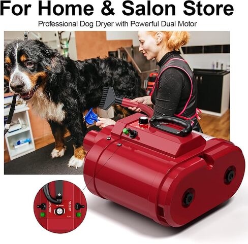 Dog Dryer for Large Dogs, Dual Motor 5.0 HP Variable Speed Dog Hair Dryer, Professional Force Dog Dryer Dog Grooming Dryer Blower with Heater in Saudi Arabia