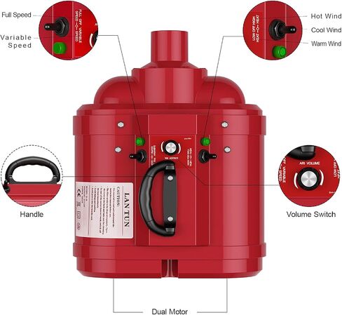 Dog Dryer for Large Dogs, Dual Motor 5.0 HP Variable Speed Dog Hair Dryer, Professional Force Dog Dryer Dog Grooming Dryer Blower with Heater in Saudi Arabia
